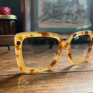 Authentic Gucci Tortoise Style Square Sunglasses